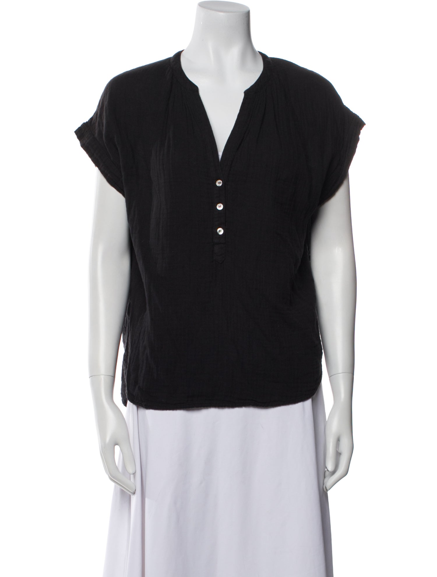 Xirena V-Neck Short Sleeve Blouse