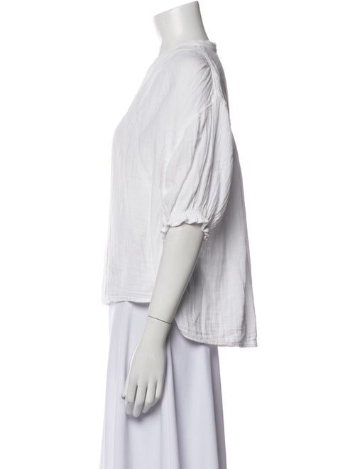 Xirena V-Neck Three-Quarter Sleeve Button-Up Top