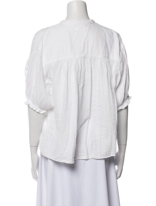 Xirena V-Neck Three-Quarter Sleeve Button-Up Top