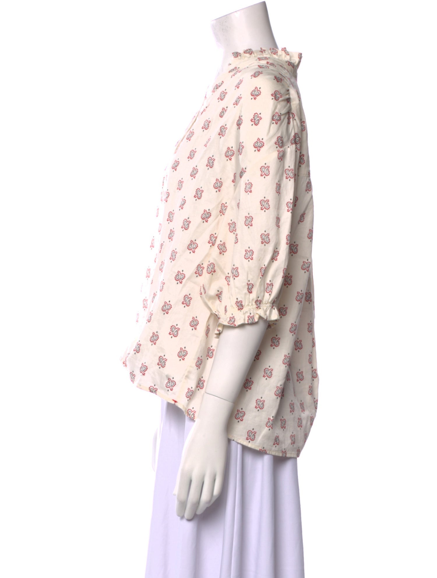 Xirena Paisley Print V-Neck Blouse
