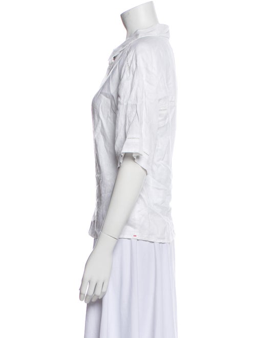 Xirena Linen Three-Quarter Sleeve Button-Up Top