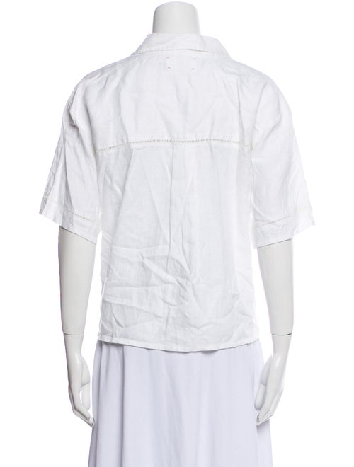 Xirena Linen Three-Quarter Sleeve Button-Up Top