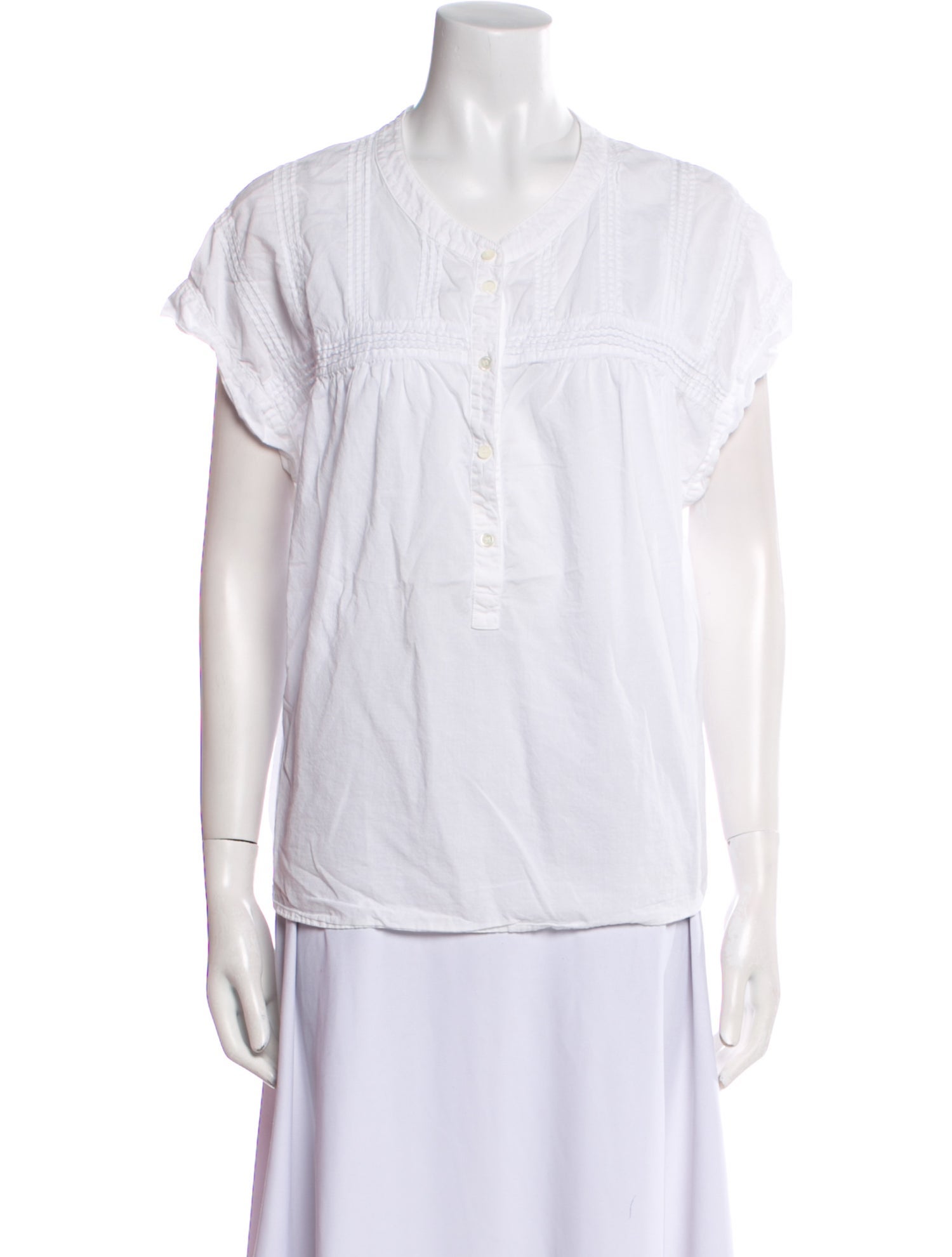Xirena V-Neck Short Sleeve Blouse