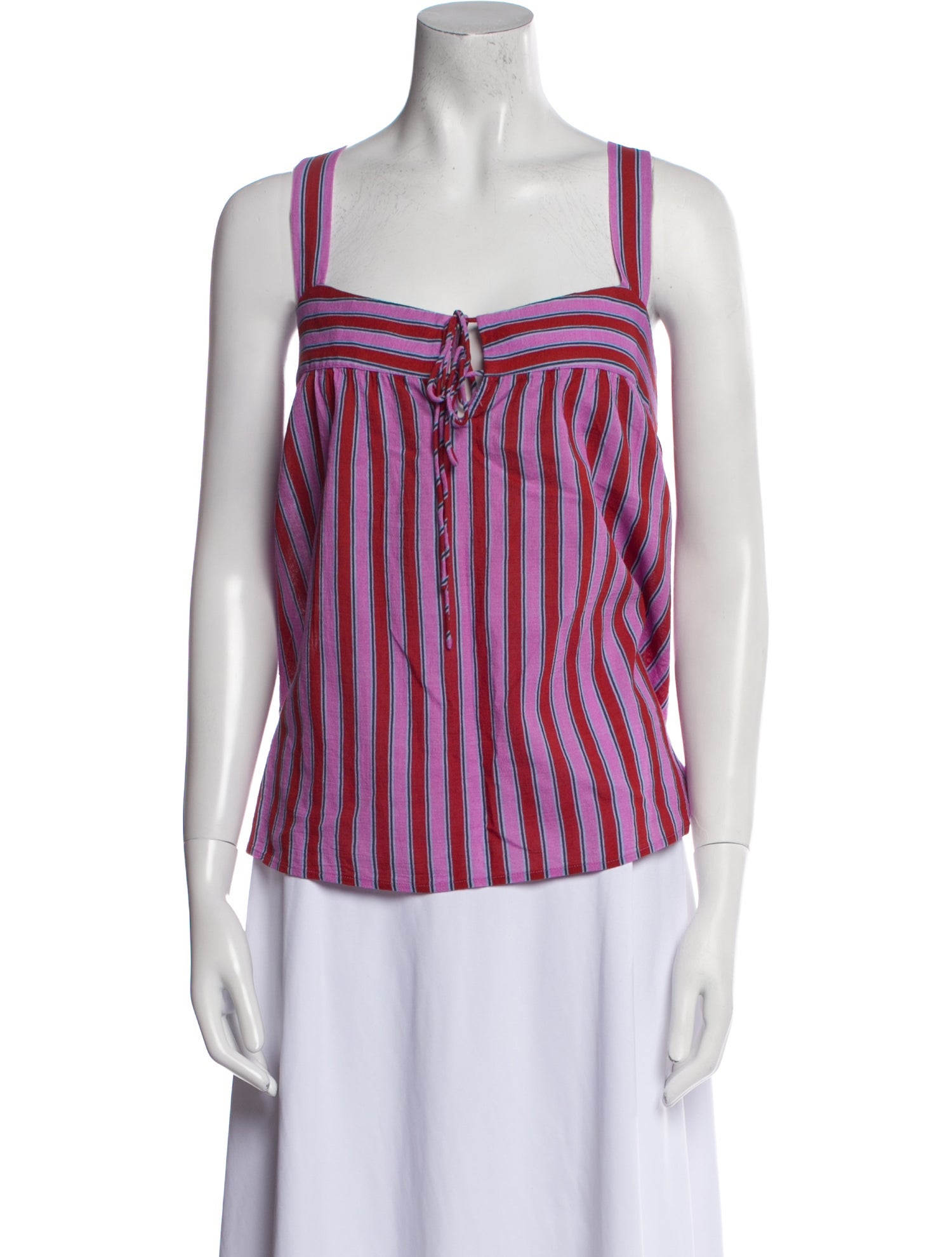 Xirena Striped Square Neckline Top