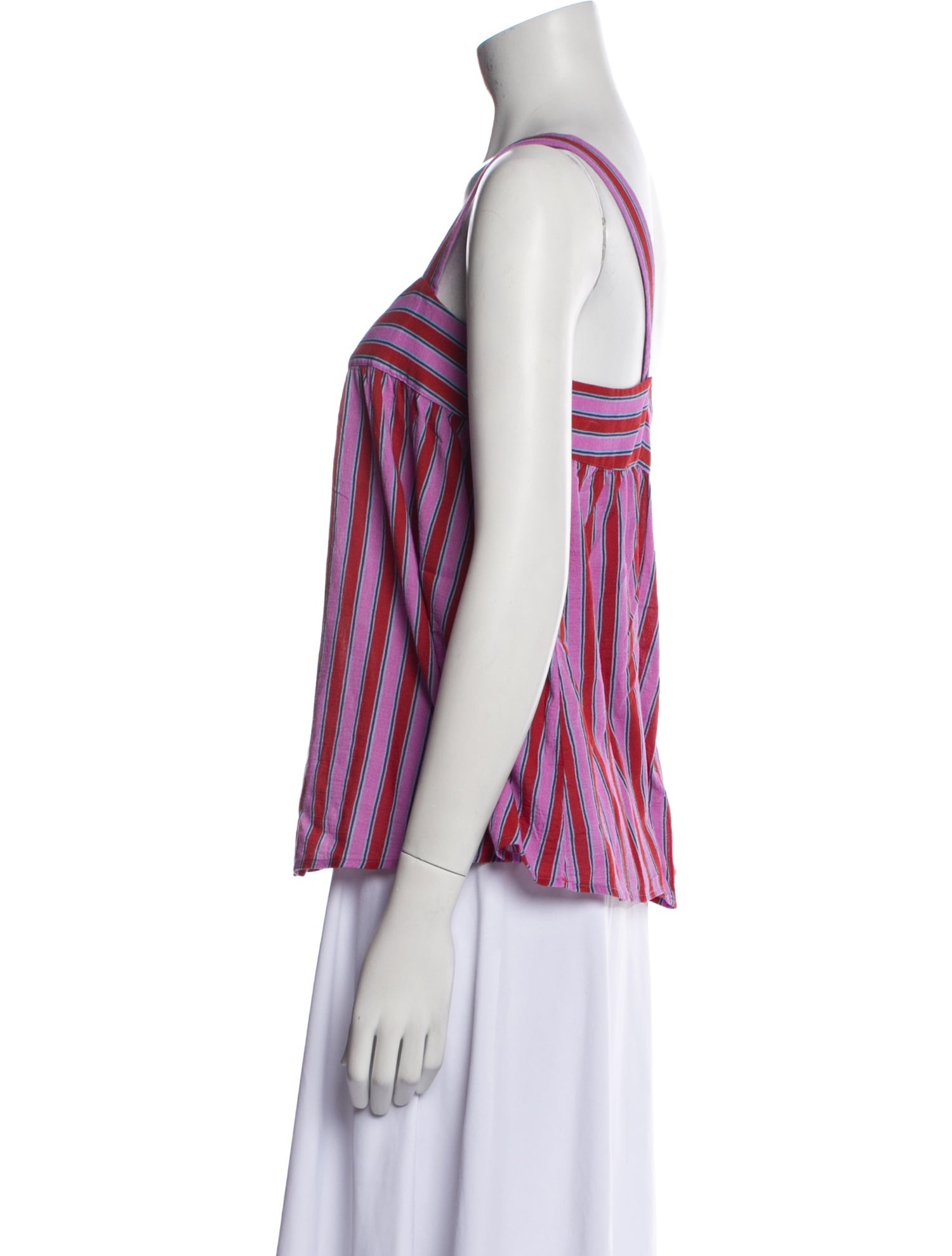 Xirena Striped Square Neckline Top