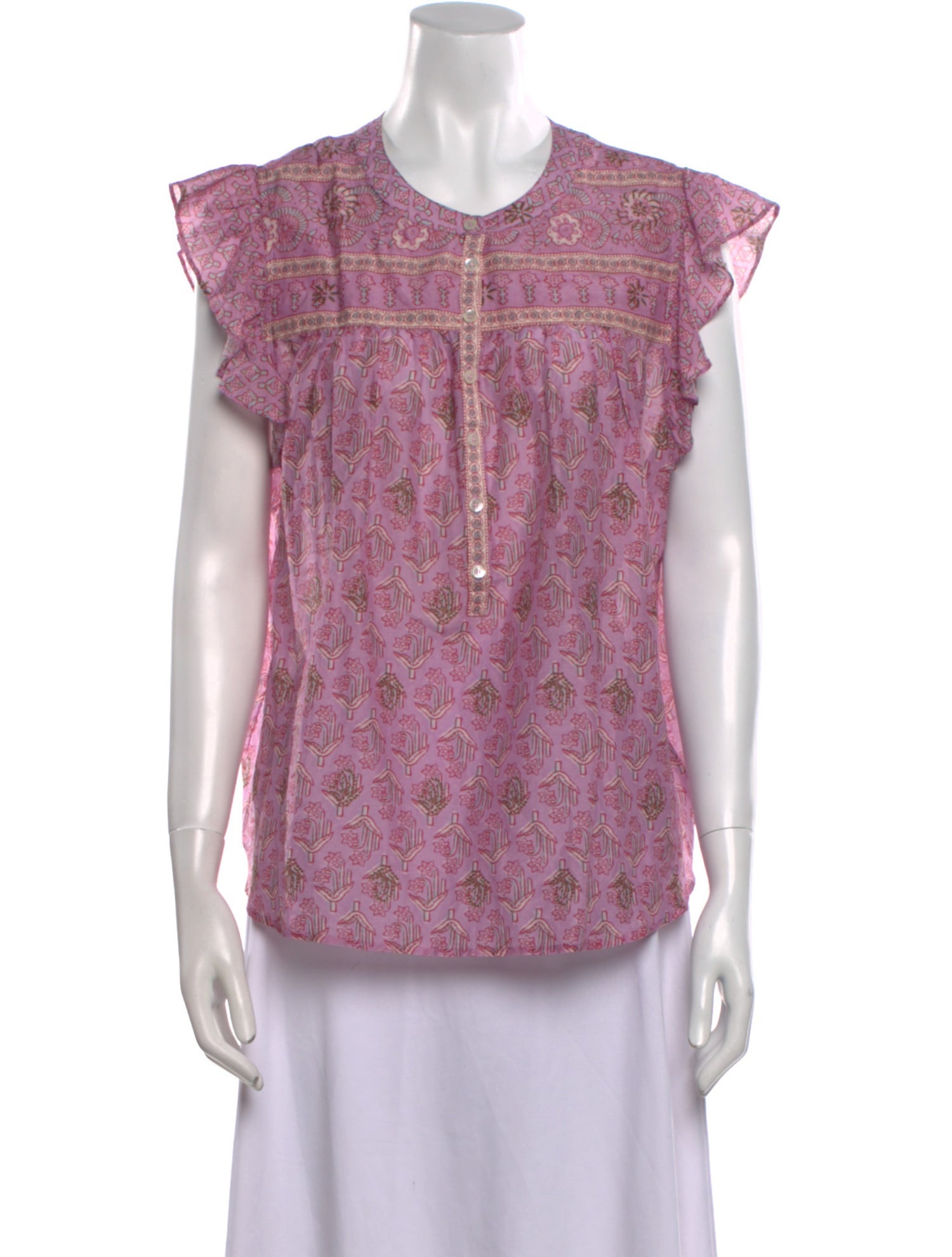 Xirena Floral Print Crew Neck Blouse