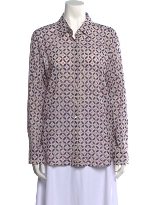 Xirena Printed Long Sleeve Button-Up Top
