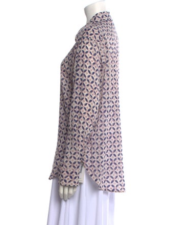 Xirena Printed Long Sleeve Button-Up Top