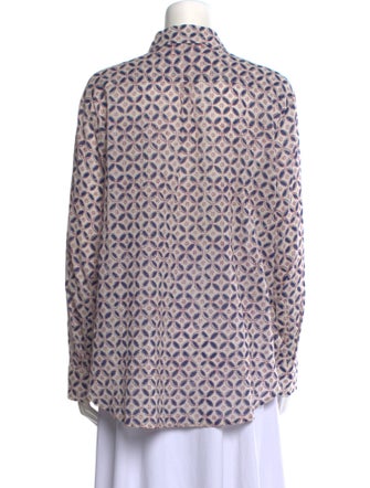 Xirena Printed Long Sleeve Button-Up Top
