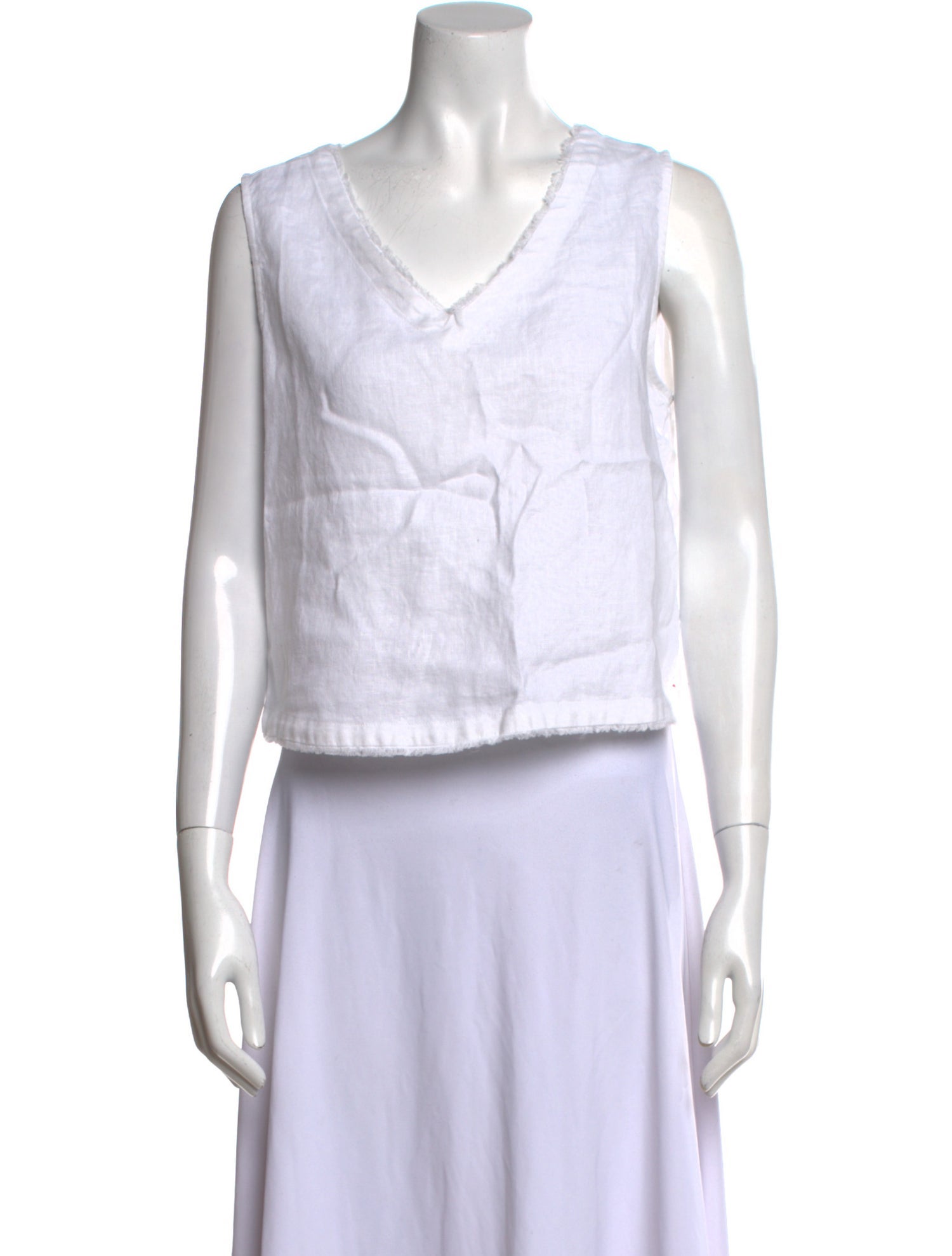 Xirena Linen V-Neck Crop Top