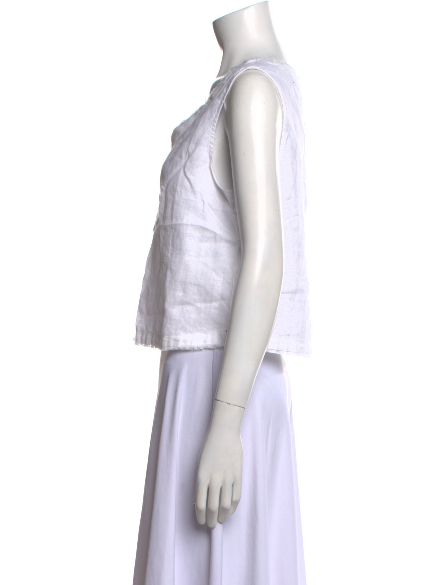 Xirena Linen V-Neck Crop Top