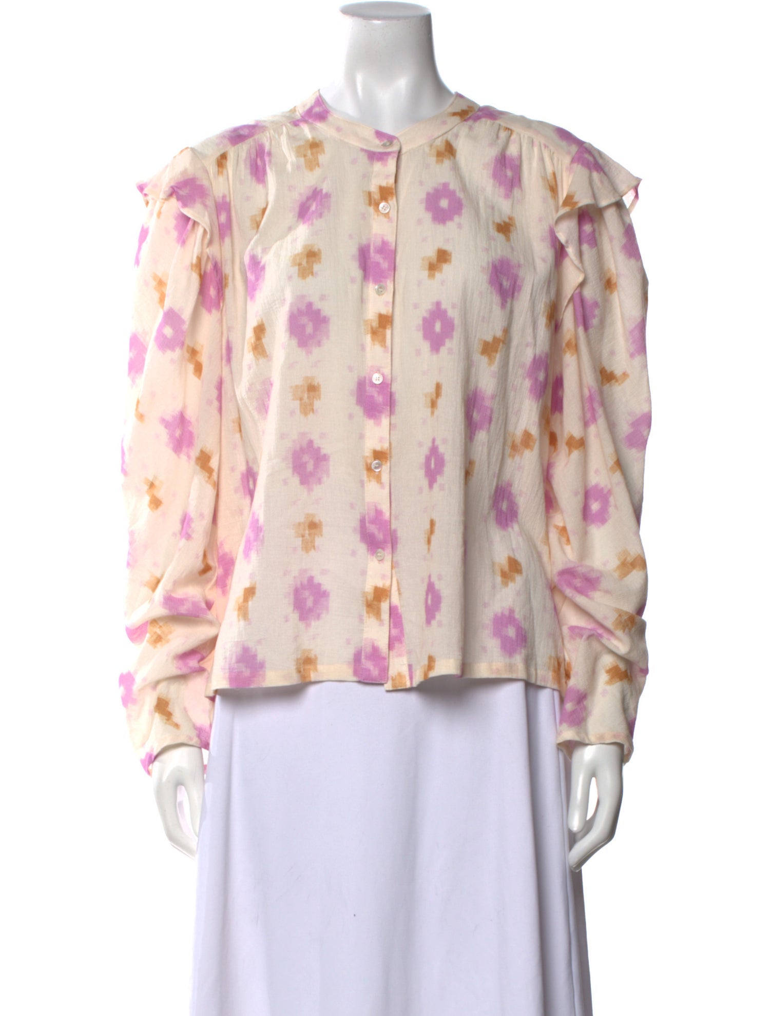 Xirena Floral Print Crew Neck Blouse