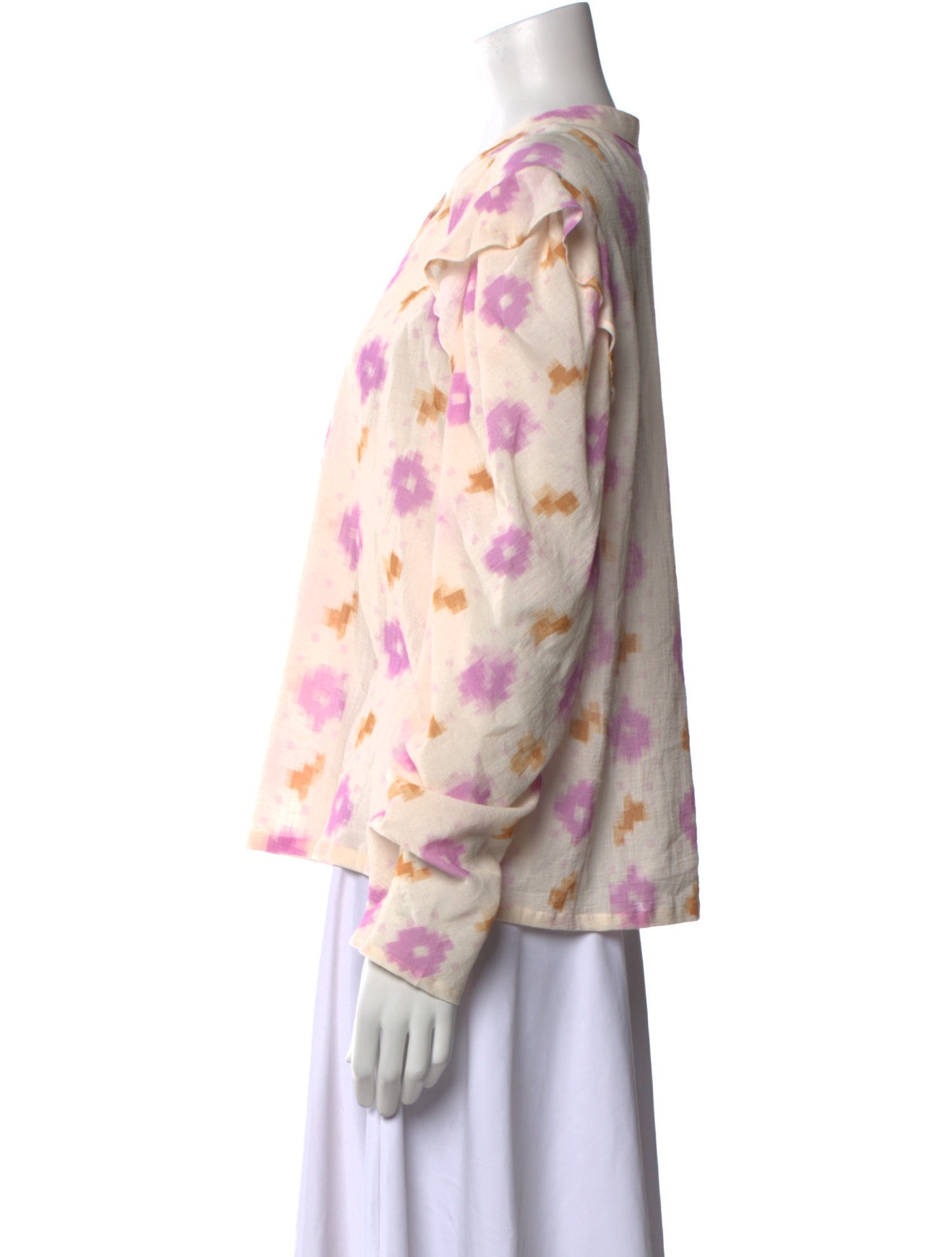 Xirena Floral Print Crew Neck Blouse