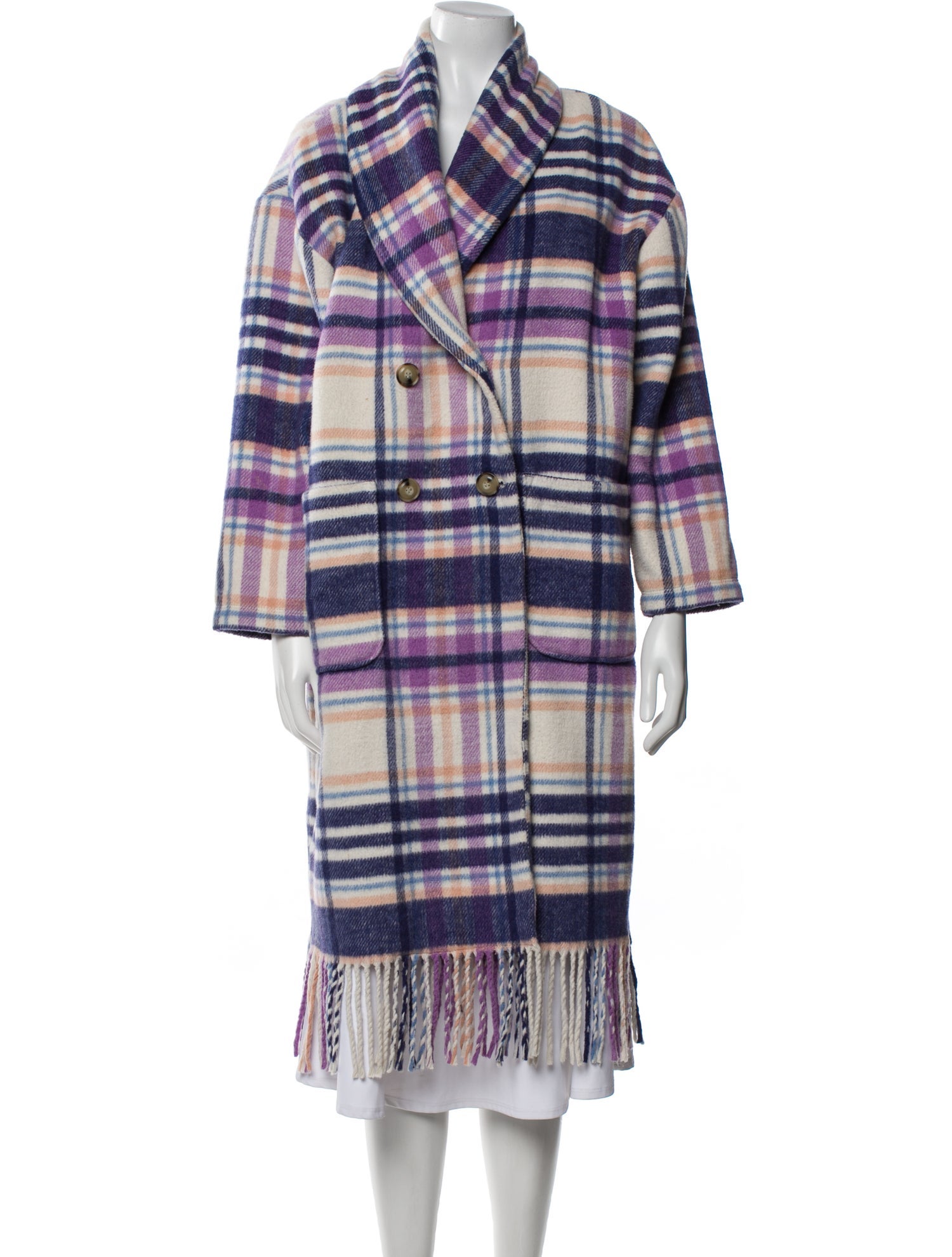 Xirena Plaid Print Trench Coat