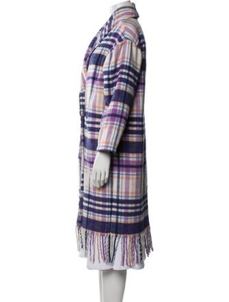 Xirena Plaid Print Trench Coat