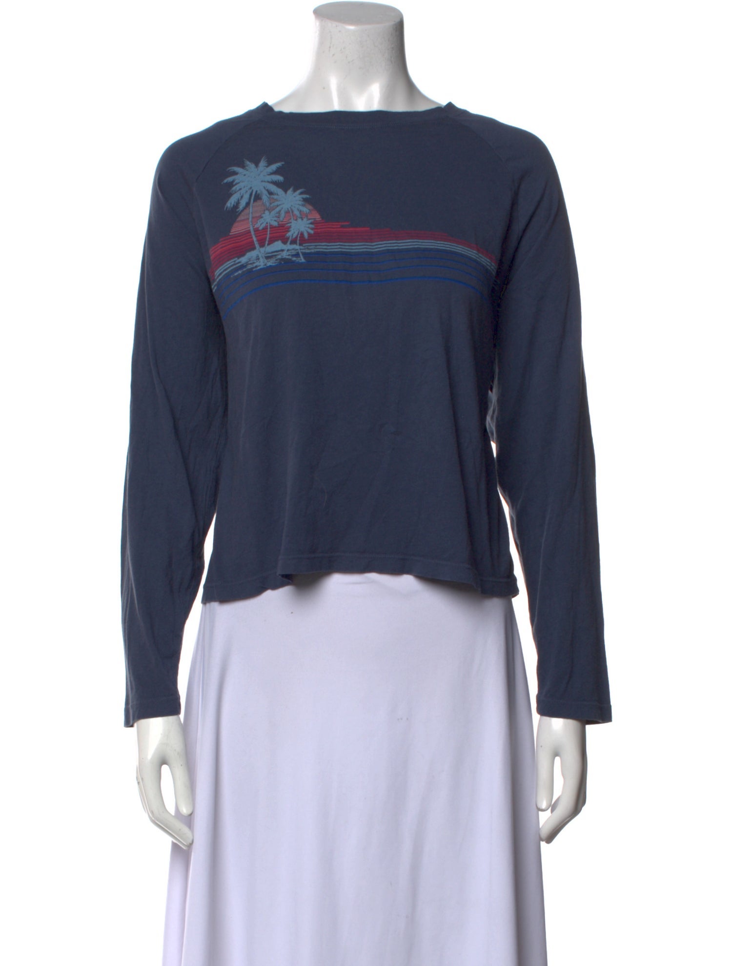 Xirena Bateau Neckline Long Sleeve Crop Top