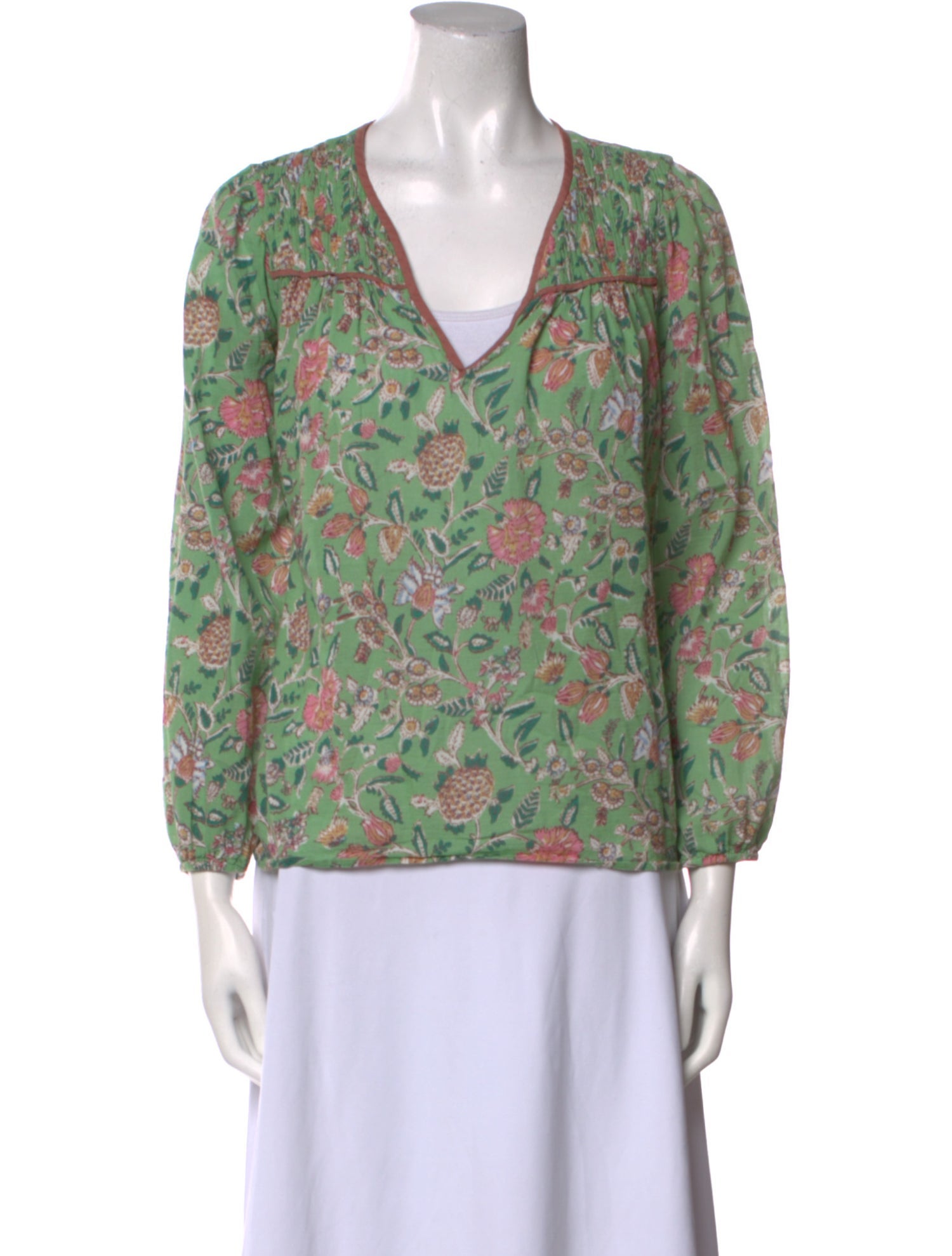 Xirena Floral Print V-Neck Blouse