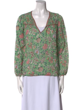Xirena Floral Print V-Neck Blouse