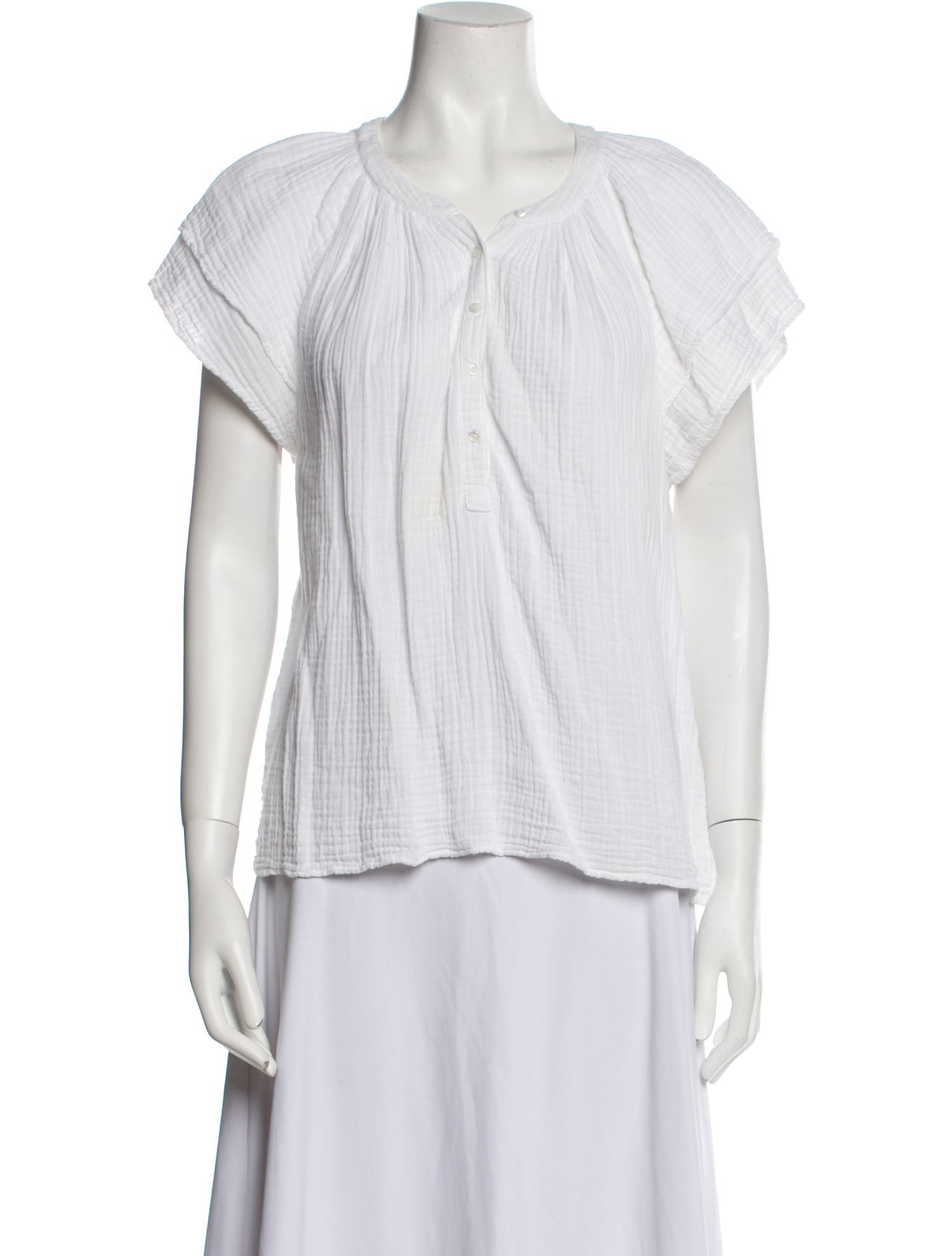 Xirena V-Neck Short Sleeve Blouse