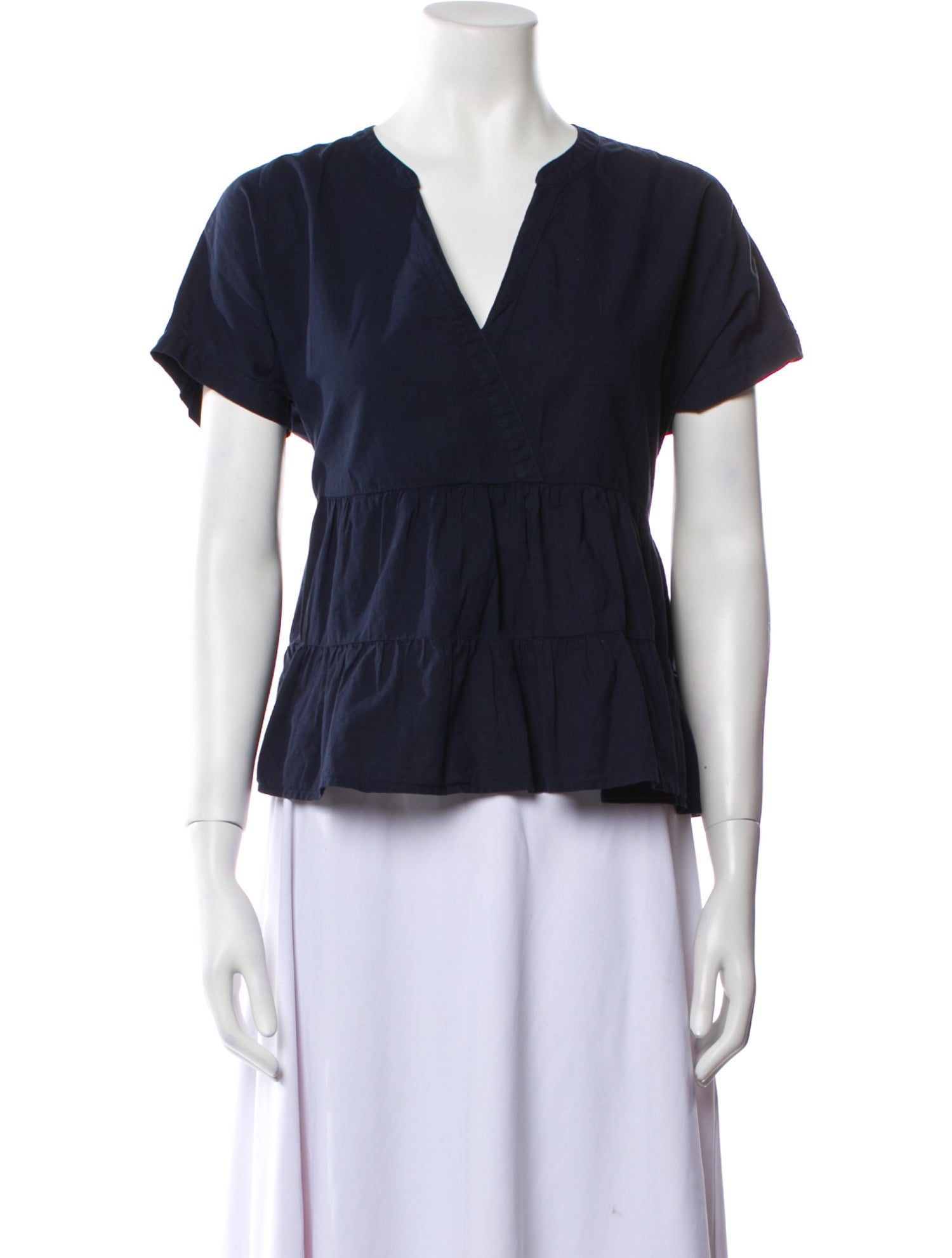 Xirena V-Neck Short Sleeve Blouse