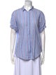 Xirena Striped Short Sleeve Button-Up Top