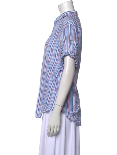 Xirena Striped Short Sleeve Button-Up Top
