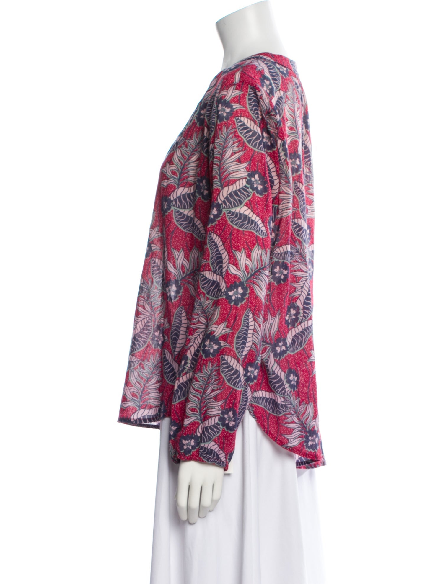 Xirena Printed V-Neck Blouse