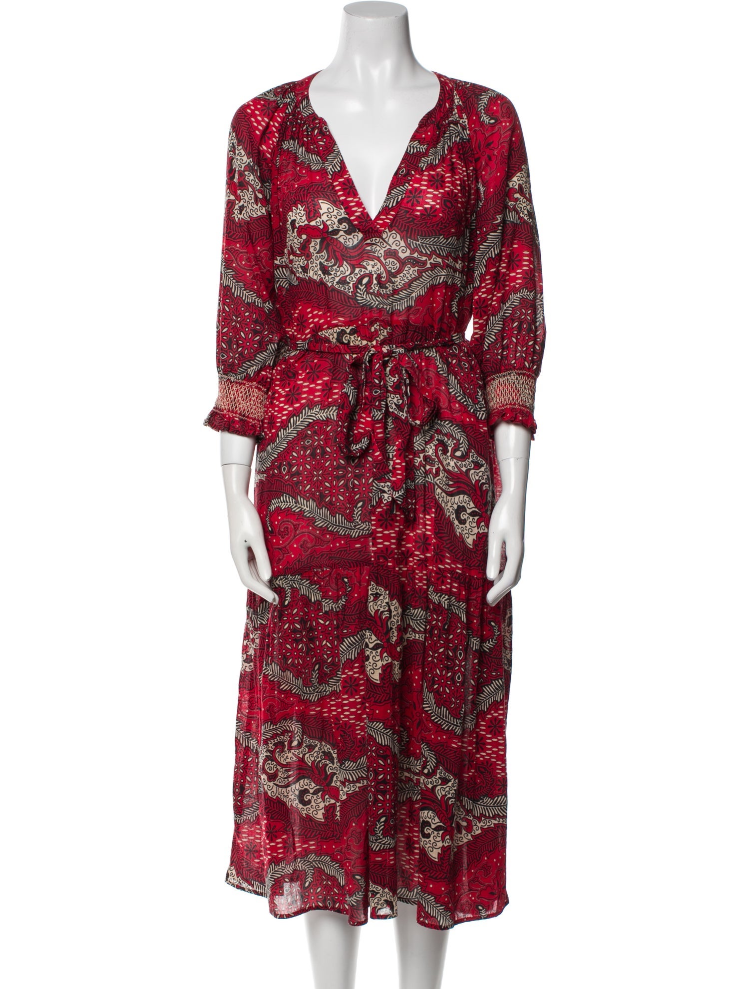 Xirena Paisley Print Midi Length Dress