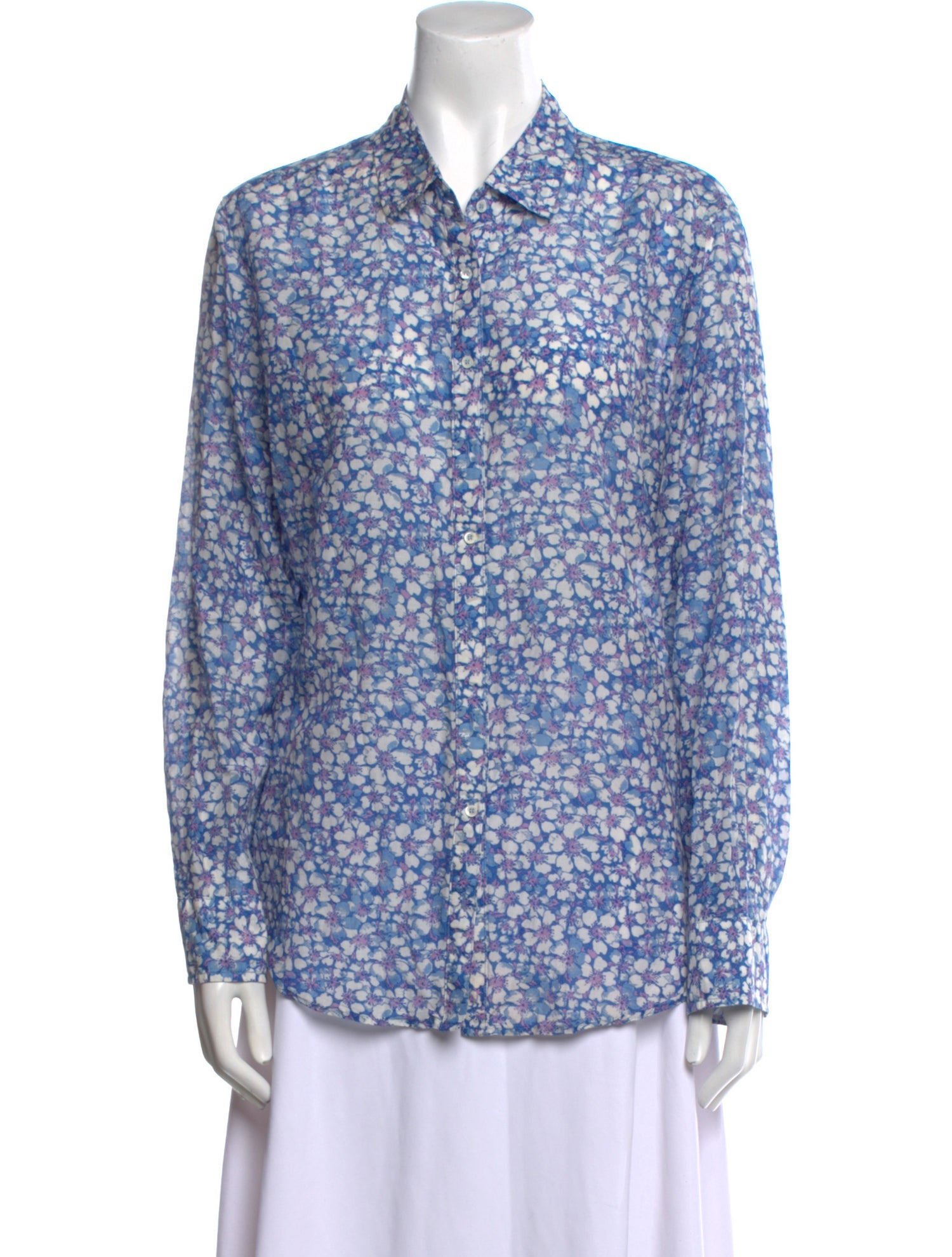 Xirena Floral Print Long Sleeve Button-Up Top