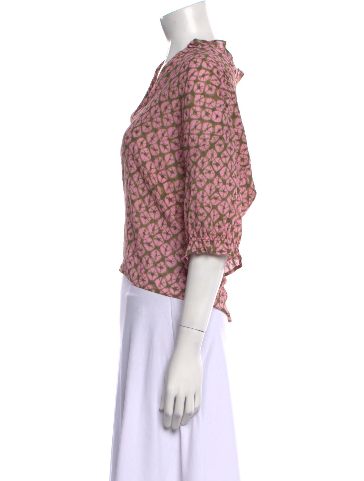 Xirena Printed V-Neck Crop Top