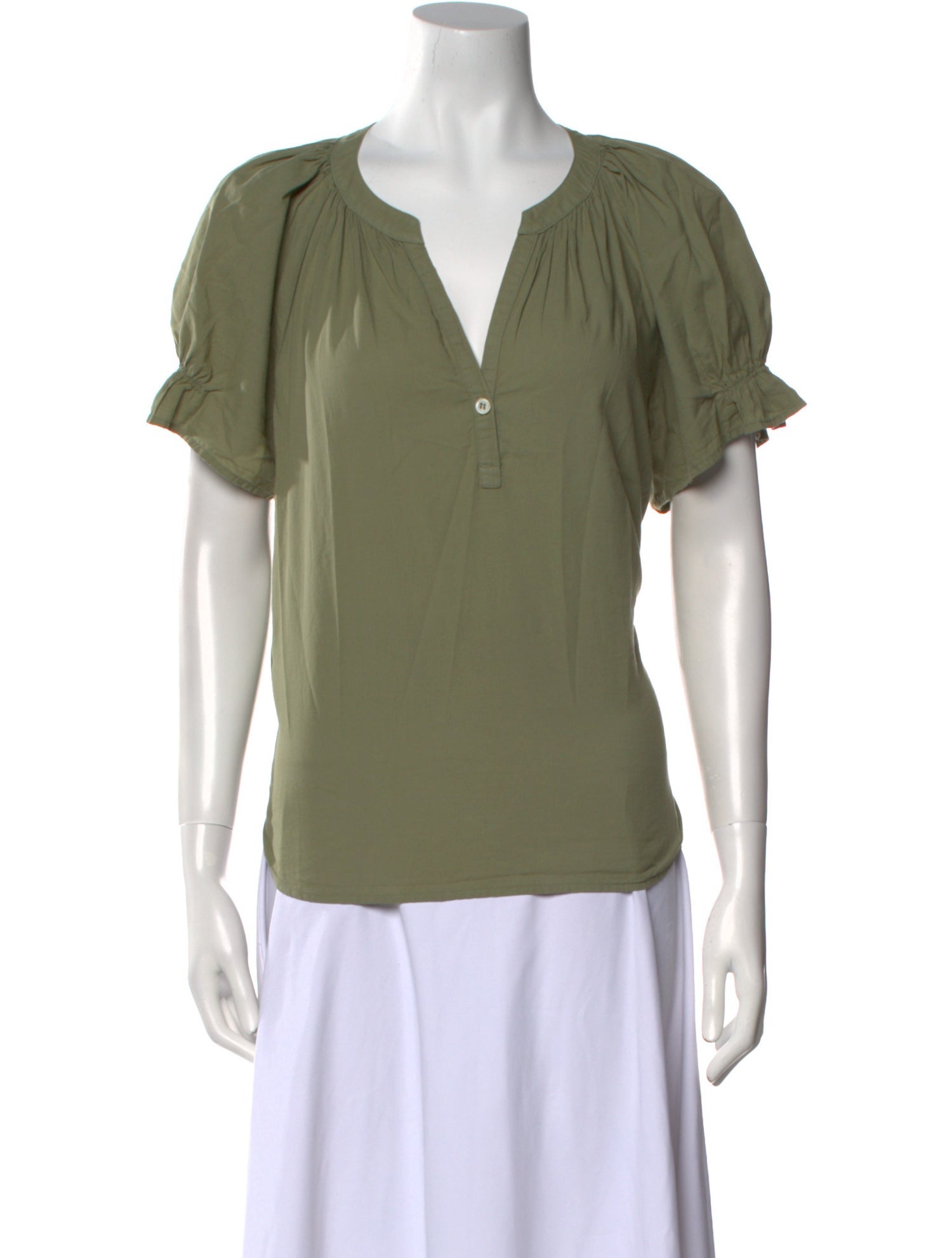 Xirena V-Neck Short Sleeve Blouse