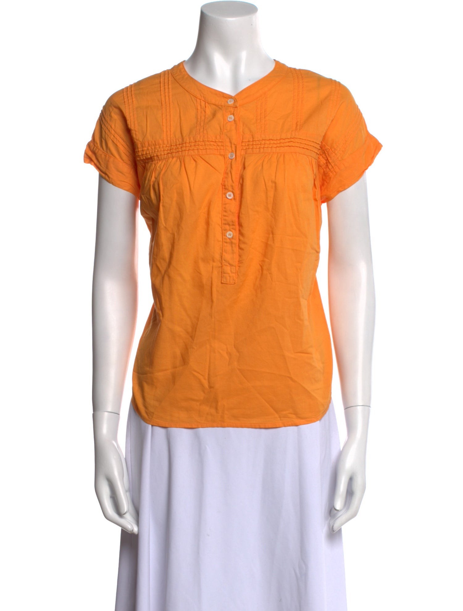 Xirena Crew Neck Short Sleeve Button-Up Top