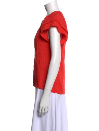 Xirena Crew Neck Short Sleeve Button-Up Top