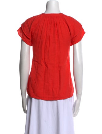 Xirena Crew Neck Short Sleeve Button-Up Top