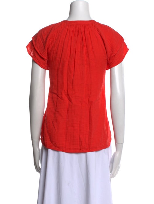 Xirena Crew Neck Short Sleeve Button-Up Top