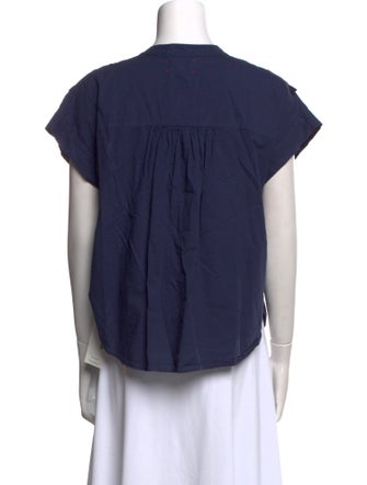 Xirena V-Neck Short Sleeve Button-Up Top