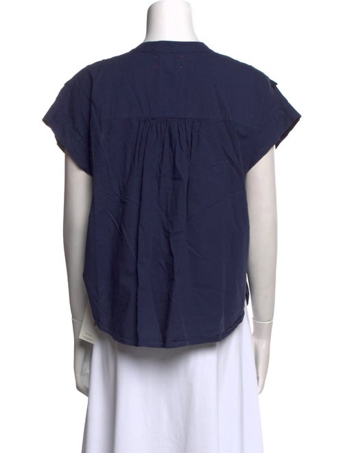 Xirena V-Neck Short Sleeve Button-Up Top