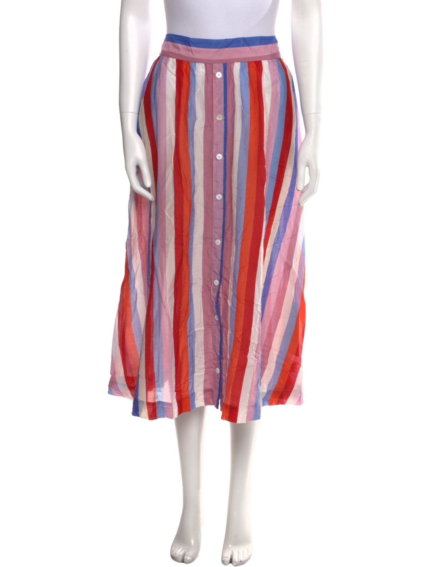 Xirena Striped Midi Length Skirt