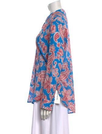 Xirena Paisley Print Long Sleeve Button-Up Top