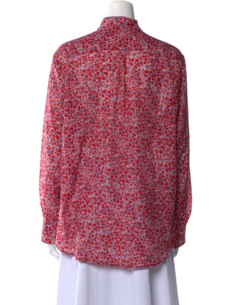 Xirena Floral Print Long Sleeve Button-Up Top