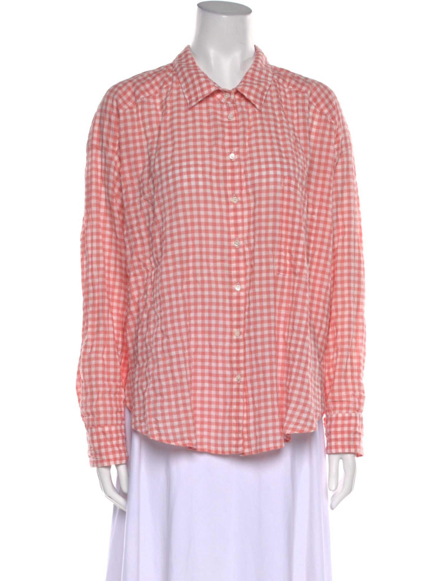 Xirena Plaid Print Long Sleeve Button-Up Top