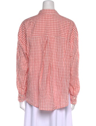 Xirena Plaid Print Long Sleeve Button-Up Top