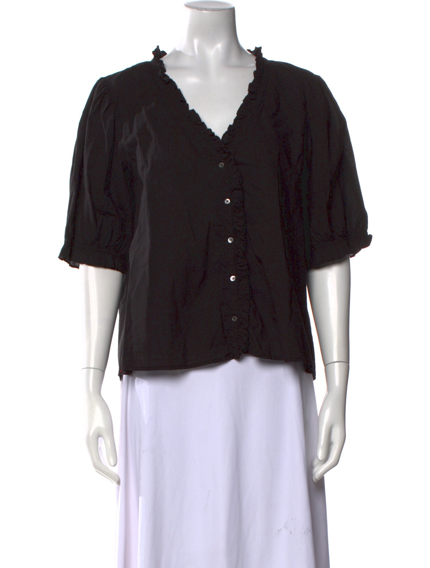 Xirena V-Neck Short Sleeve Blouse