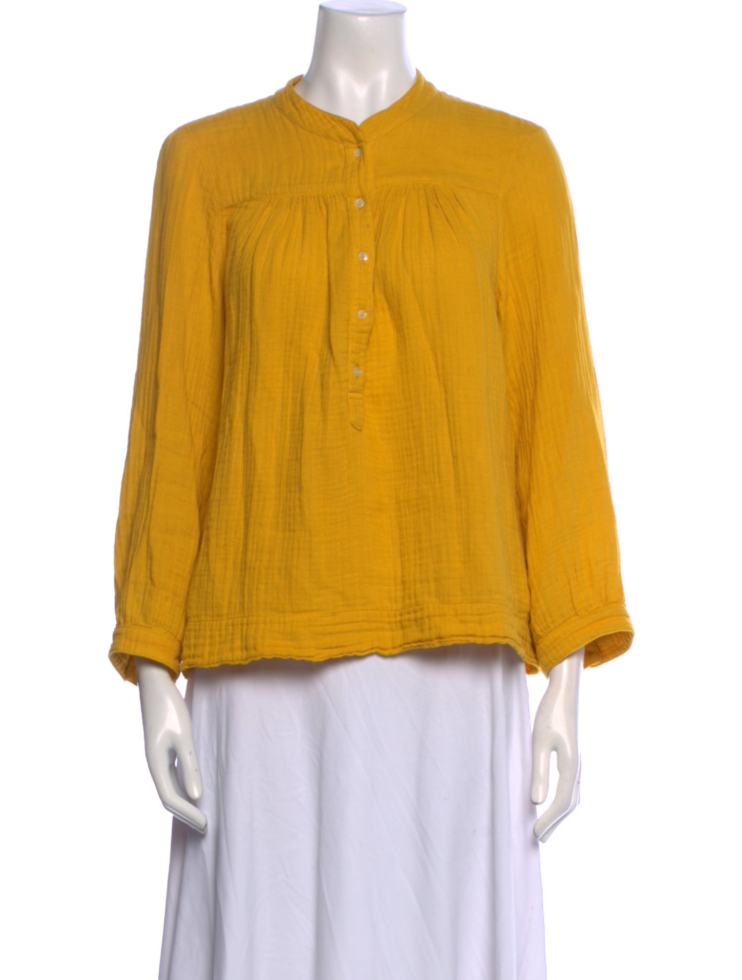 Xirena Mock Neck Three-Quarter Sleeve Blouse