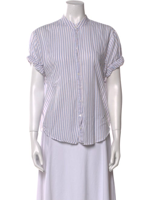 Xirena Striped Short Sleeve Button-Up Top