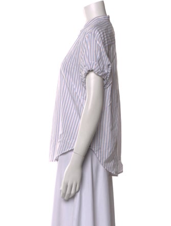 Xirena Striped Short Sleeve Button-Up Top