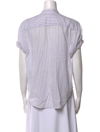 Xirena Striped Short Sleeve Button-Up Top