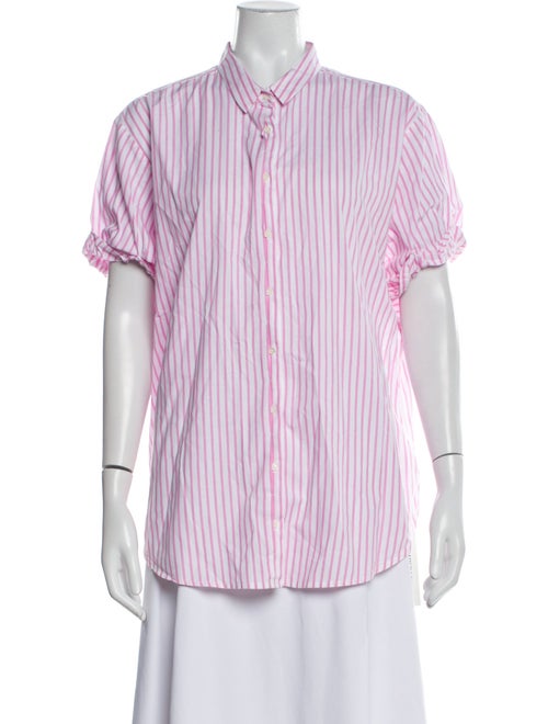 Xirena Striped Short Sleeve Button-Up Top