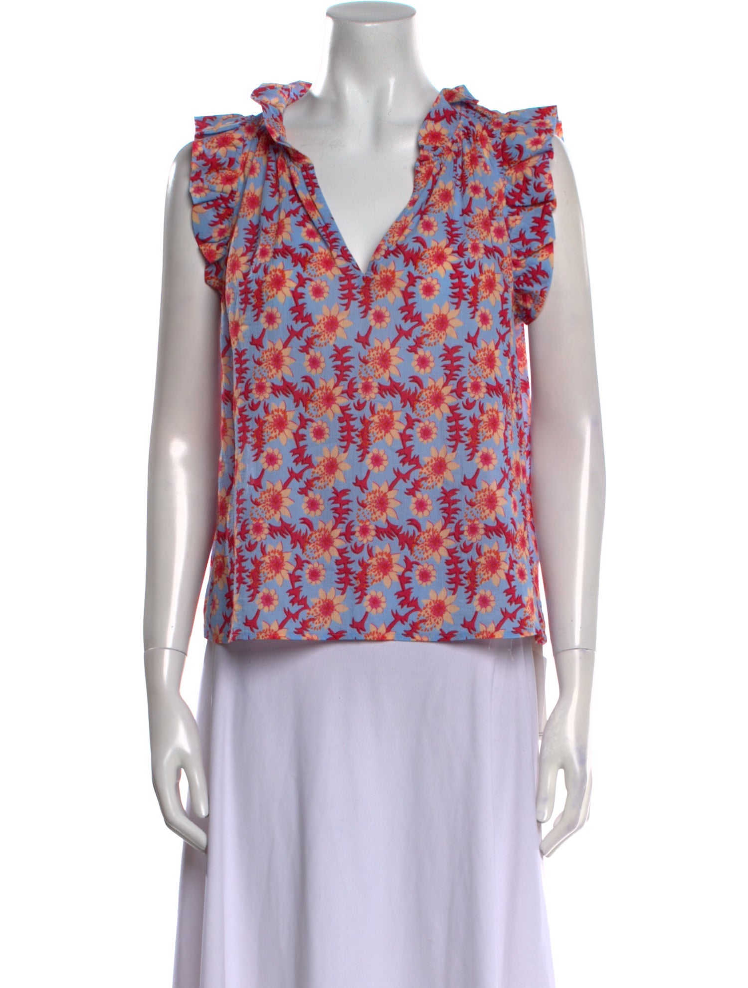 Xirena Floral Print V-Neck Blouse w/ Tags