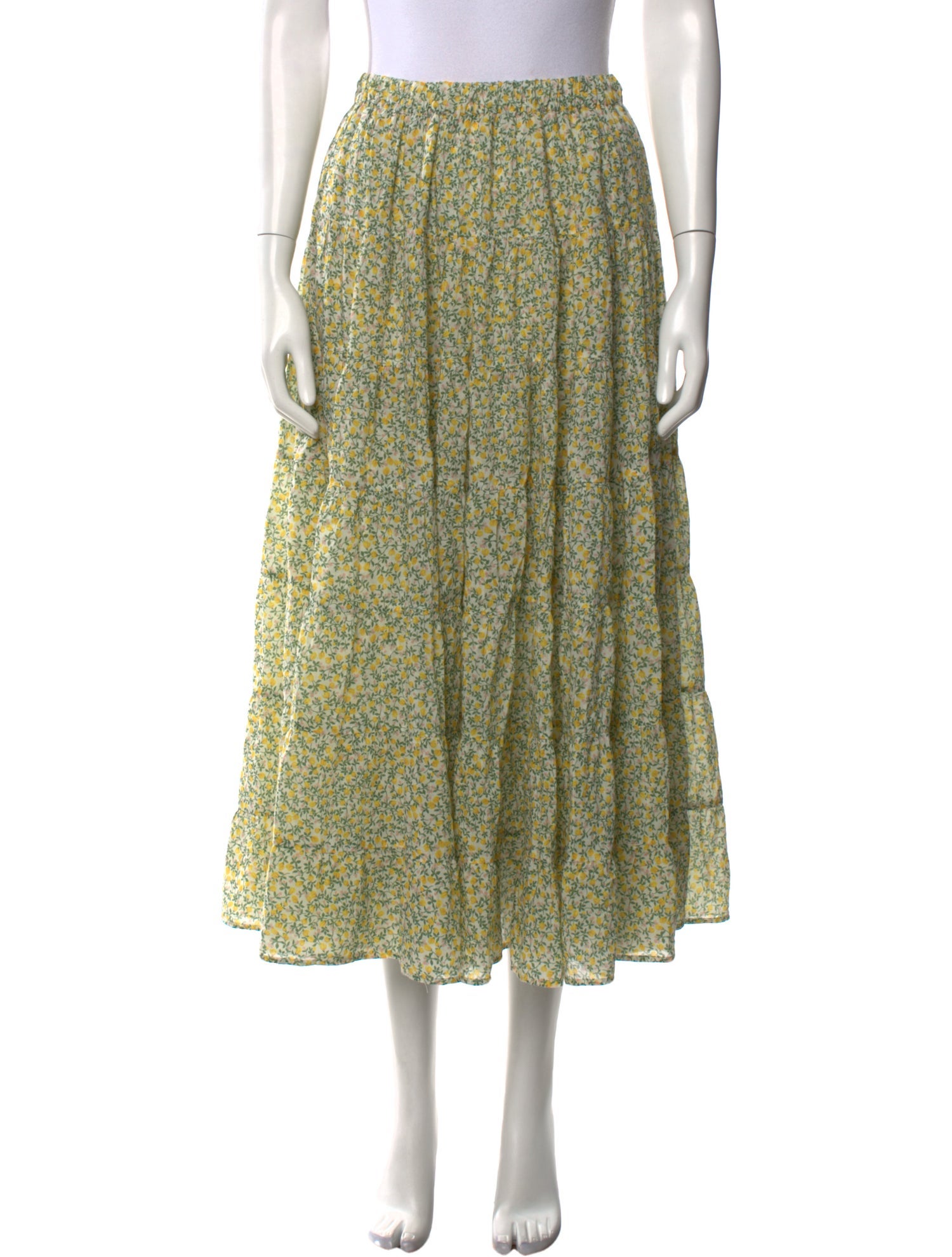 Xirena Floral Print Midi Length Skirt